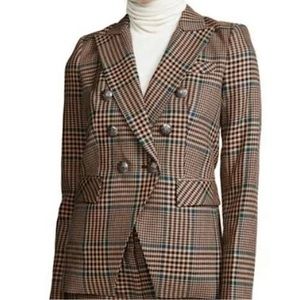 VERONICA BEARD PLAID MILLER DICKEY BLAZER JACKET WOOL BLEND